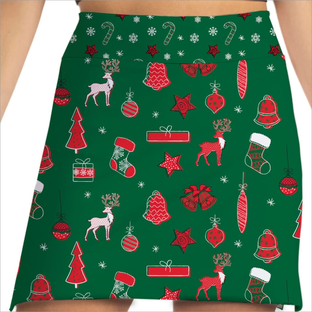 Christmas Holiday Printed Skort- Holiday Printed Skort