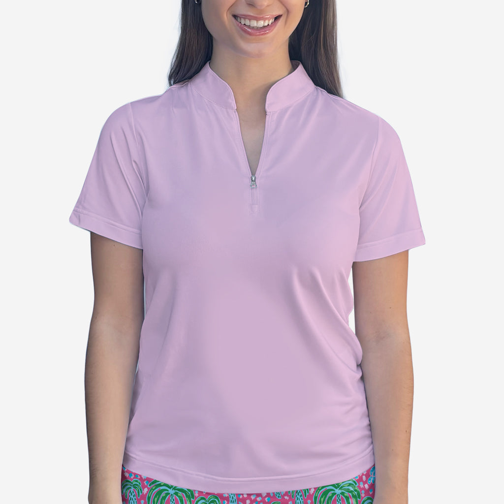 POLO QUARTER ZIP TOP - Light Pink / xs Shirts & Tops
