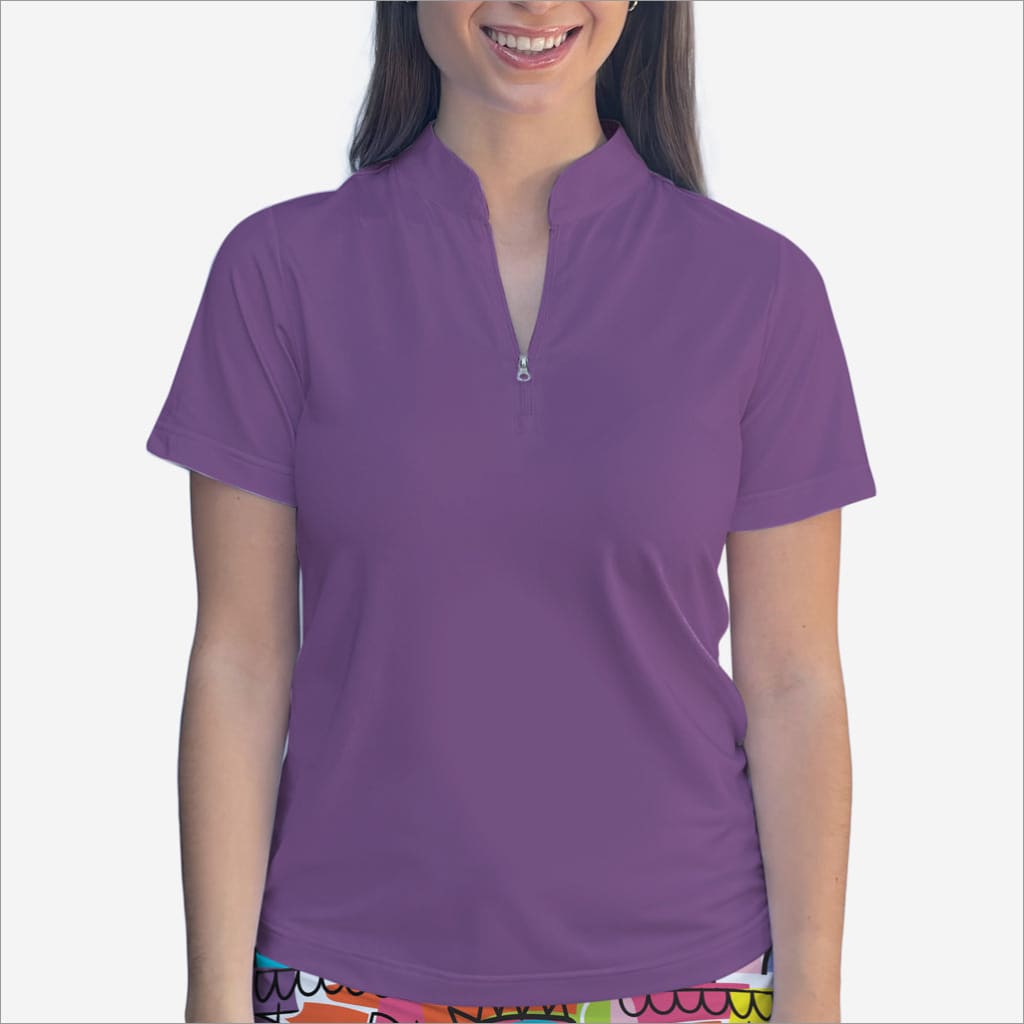 Polo Quarter Zip Tops | Variety of Colors Short Sleeve Fit – Skort