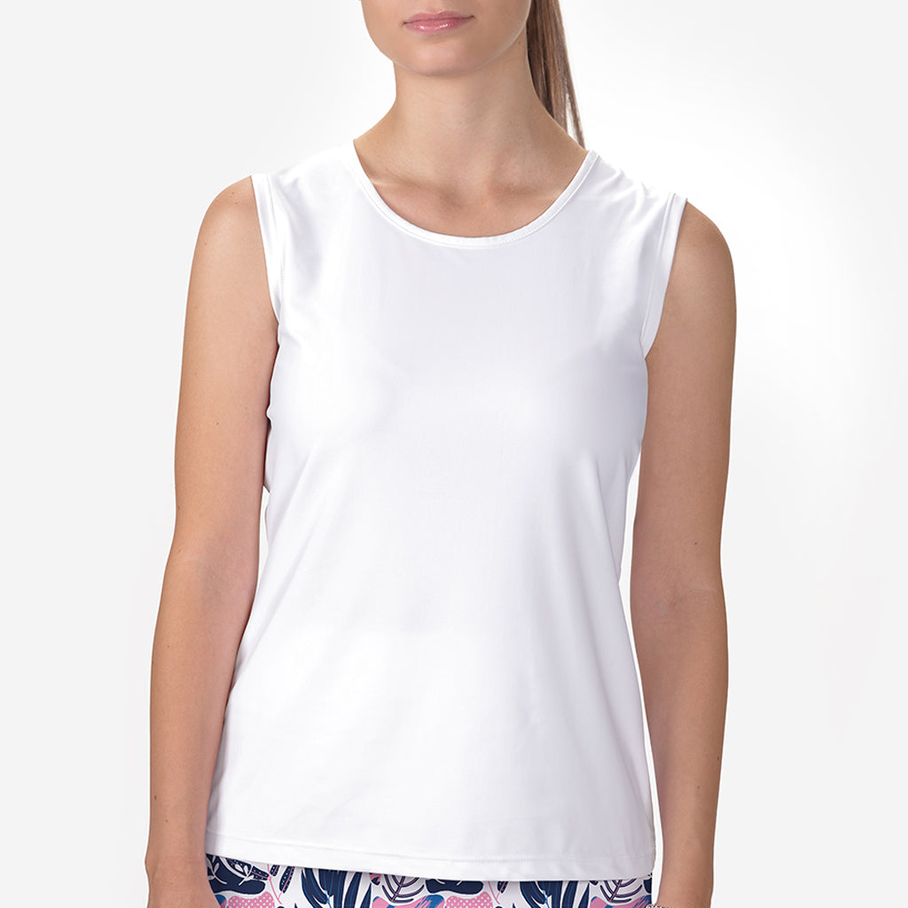 SLEEVELESS CREW NECK TOP - xs / White - Shirts & Tops