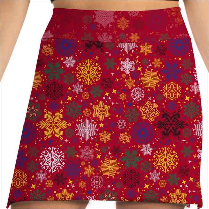Snowfall Printed Skort - Fun Holiday Colorful Skort