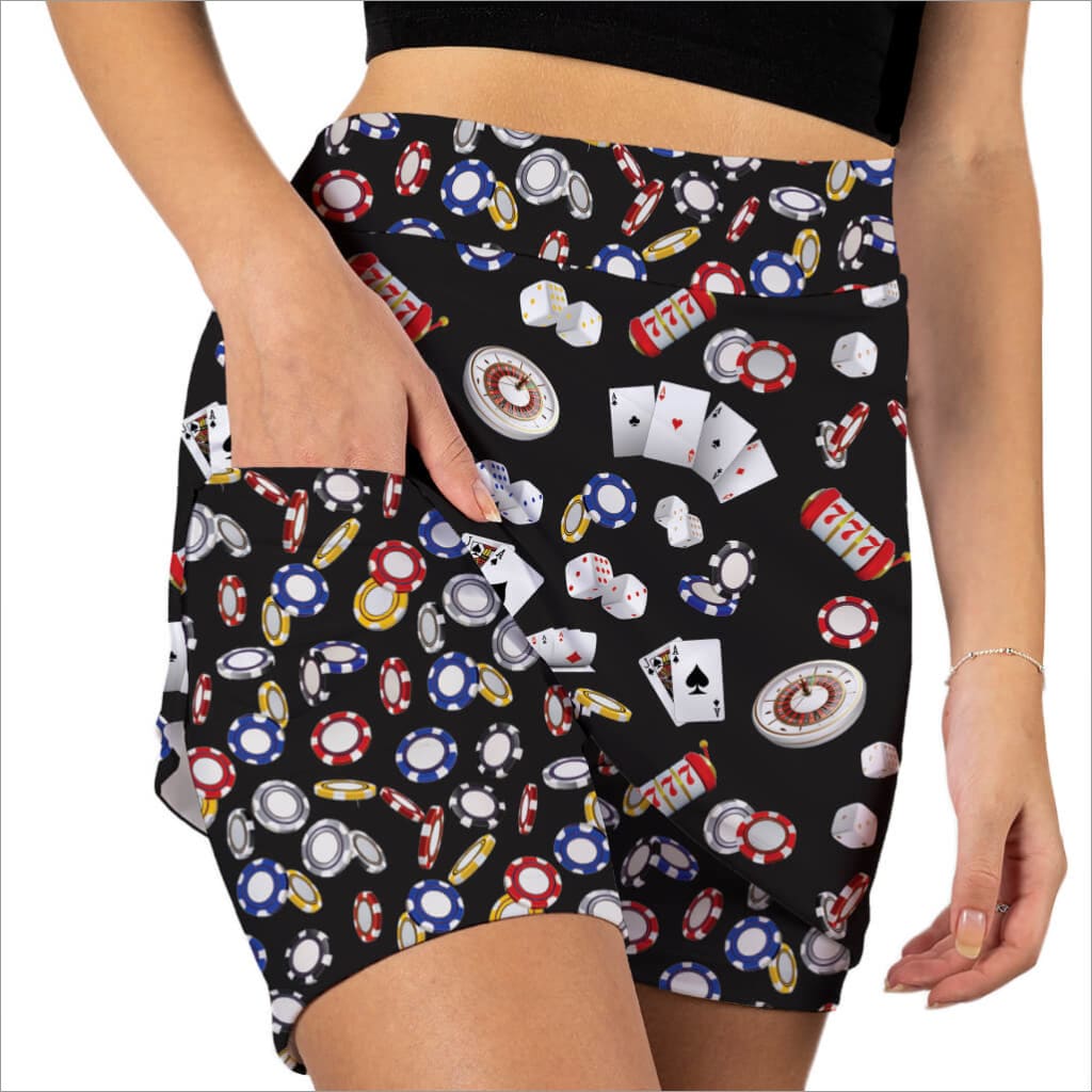 U Betcha Vegas Inspired Black Skort