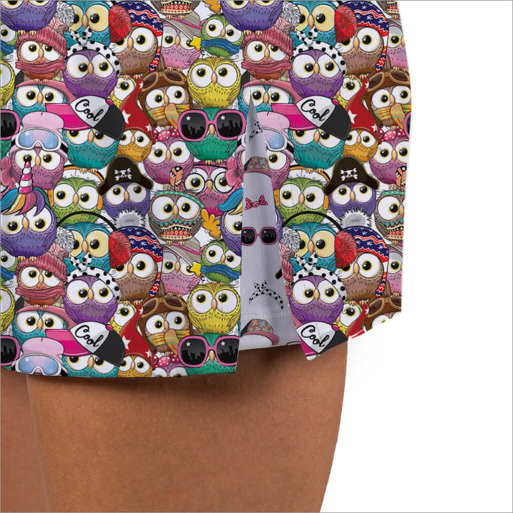 WHO GIVES A HOOT OWL PRINTED SKORT - Fashion Skort