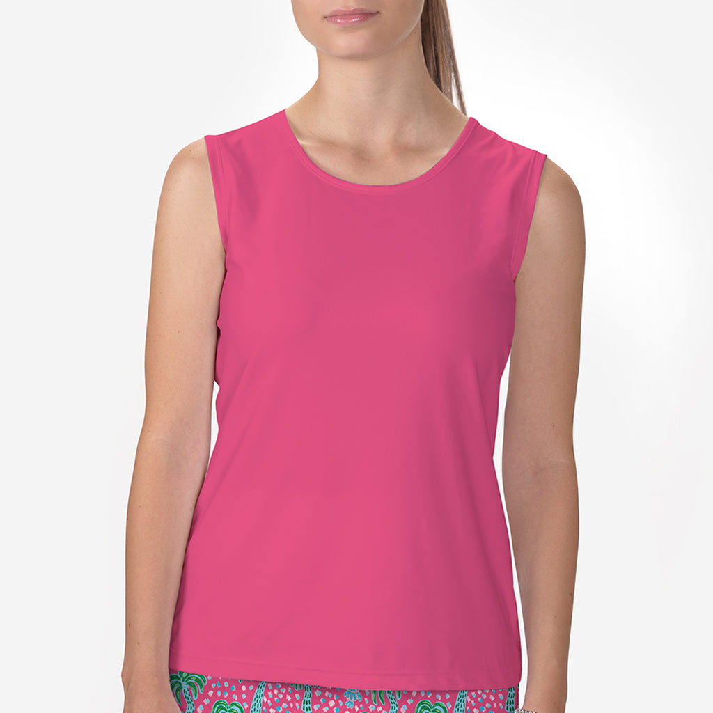Pink Sleeveless Crew Neck Top