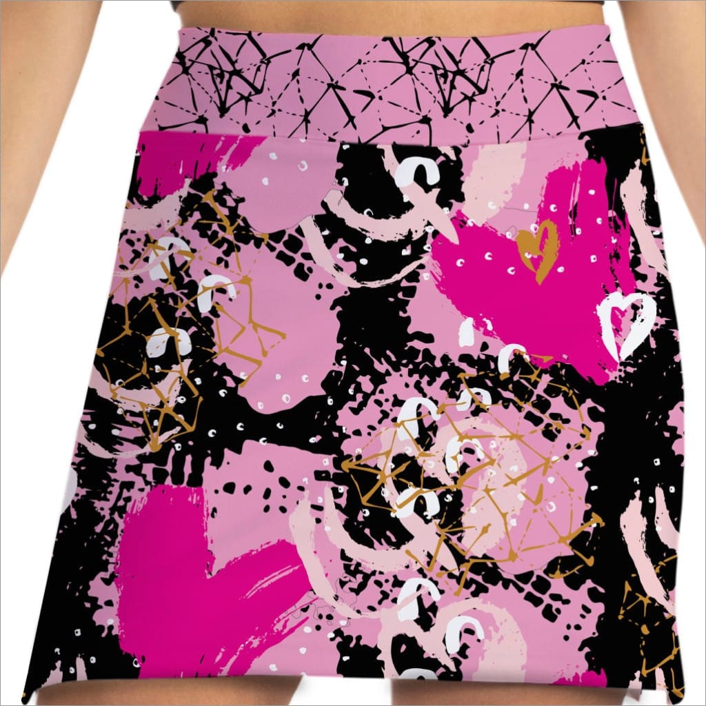 pink and black skorts