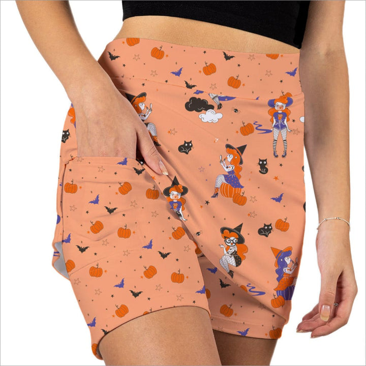 Halloween Printed Skort - Fashion Skort