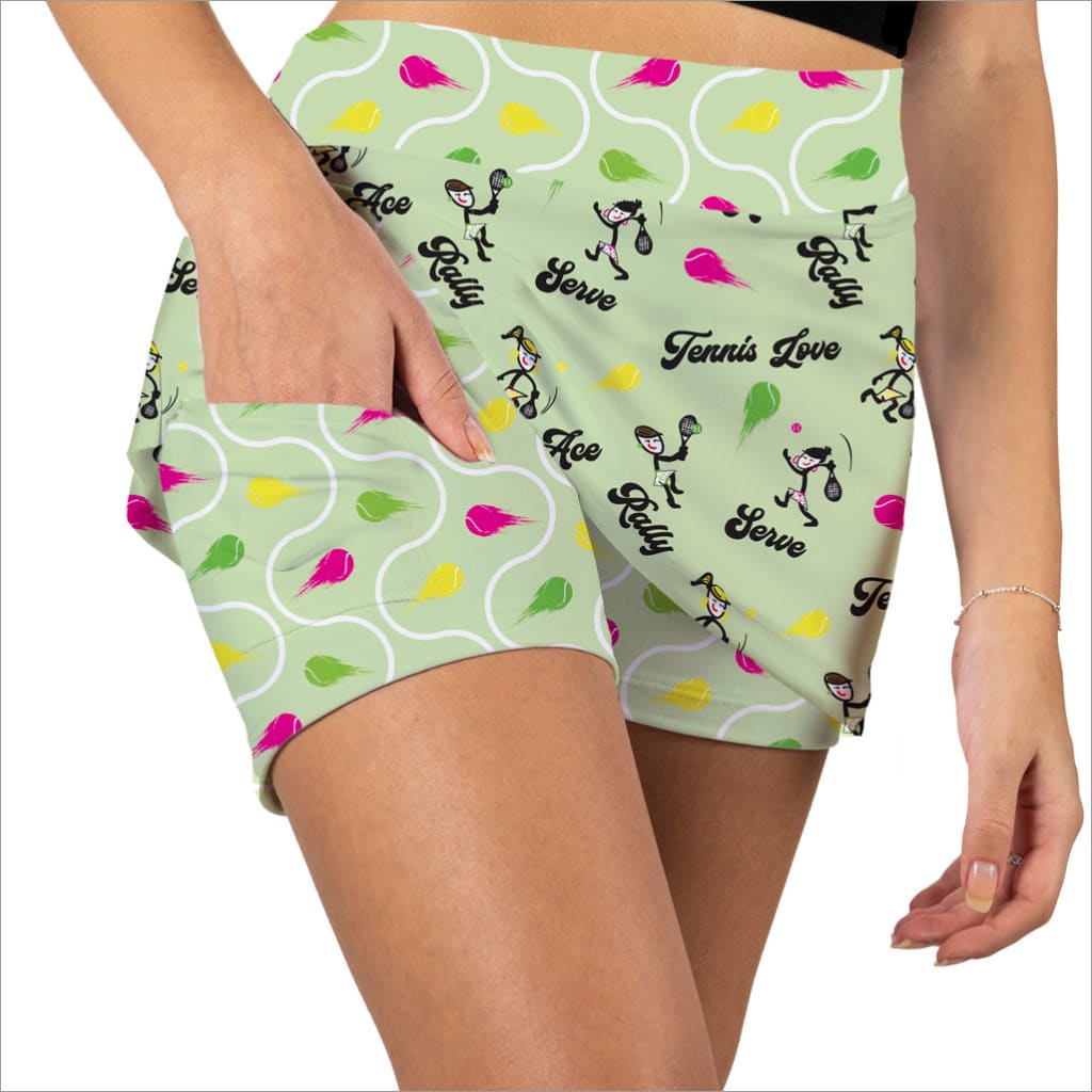 SOFY PLAYS TENNIS GREEN SHORT - Fashion Skort