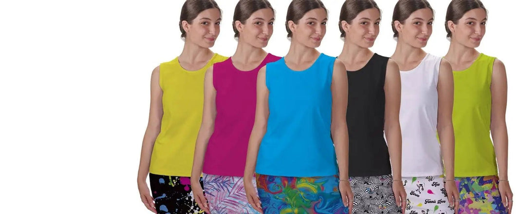 Sleeveless Crew Neck Tops - Skort Obsession