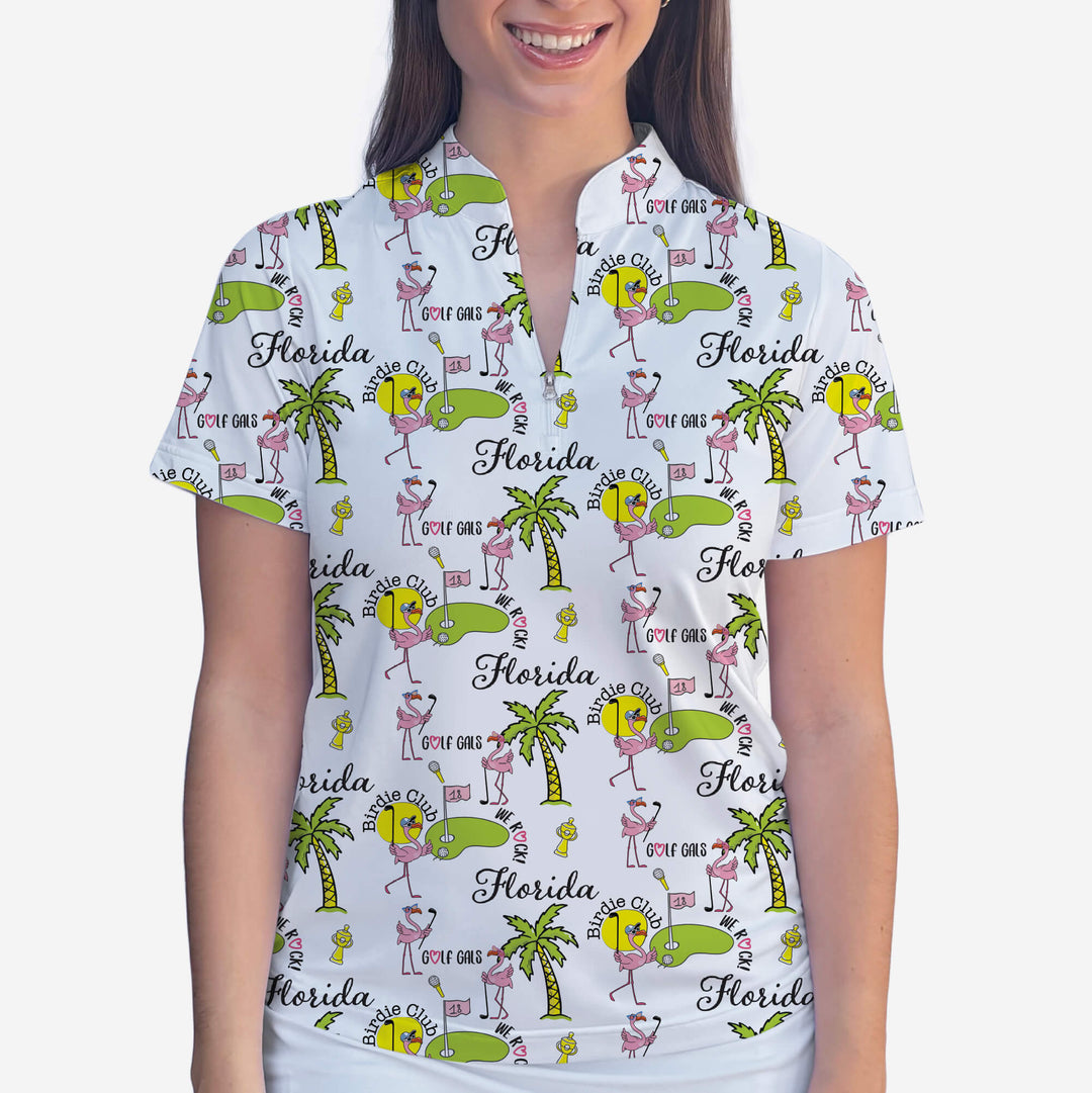 FLORIDA GOLF POLO QUARTER ZIP TOP