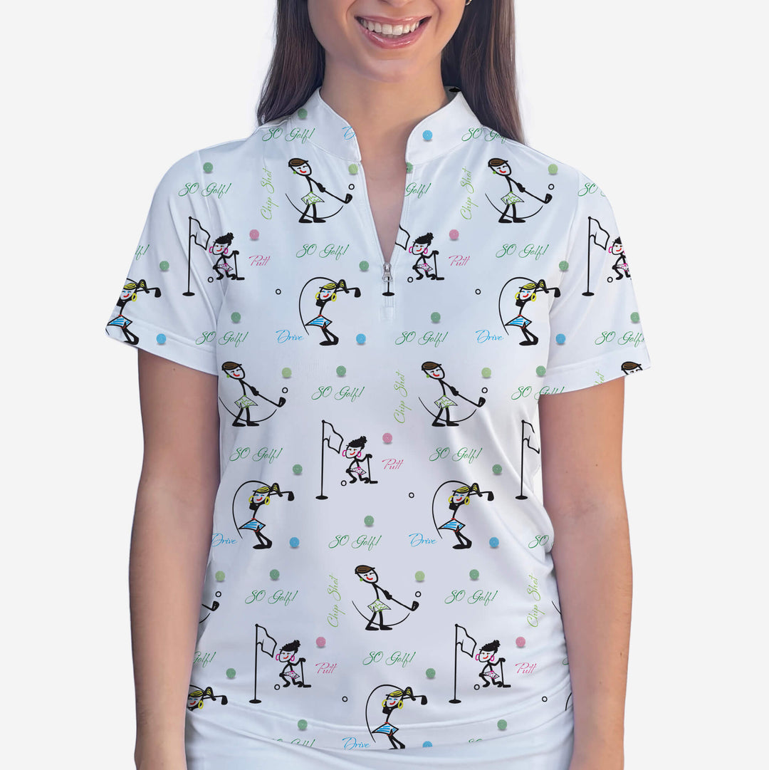 SOFY GOLFS POLO QUARTER ZIP TOP