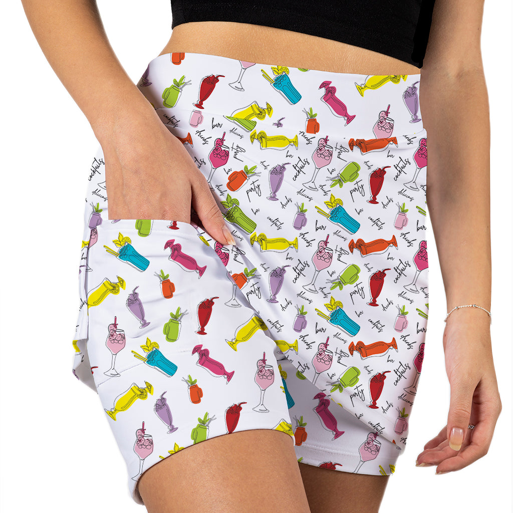 SIP HAPPENS WHITE SKORT