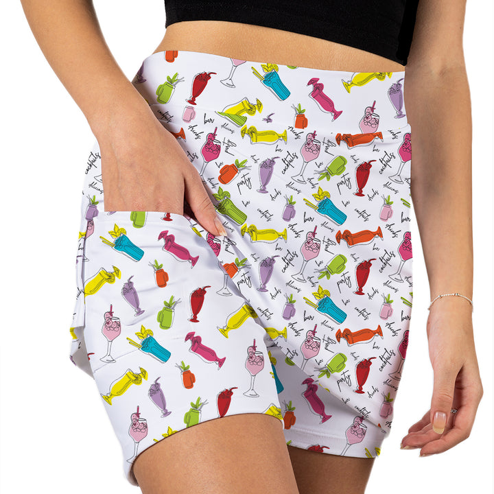 SIP HAPPENS WHITE SKORT