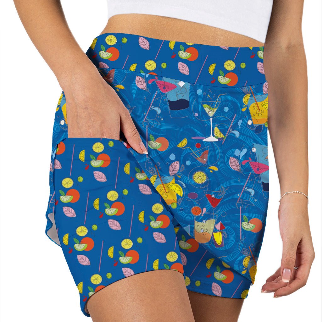 Sip Sip Hooray Cocktail Print Women's Skort