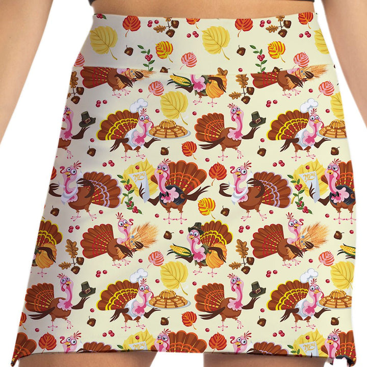 TURKEY TROT THANKSGIVING SKORT