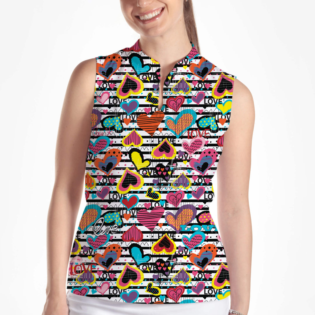 LOVE IT SLEEVELESS QUARTER ZIP TOP)