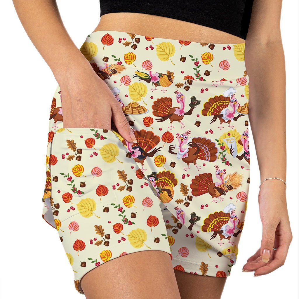 TURKEY TROT THANKSGIVING SKORT