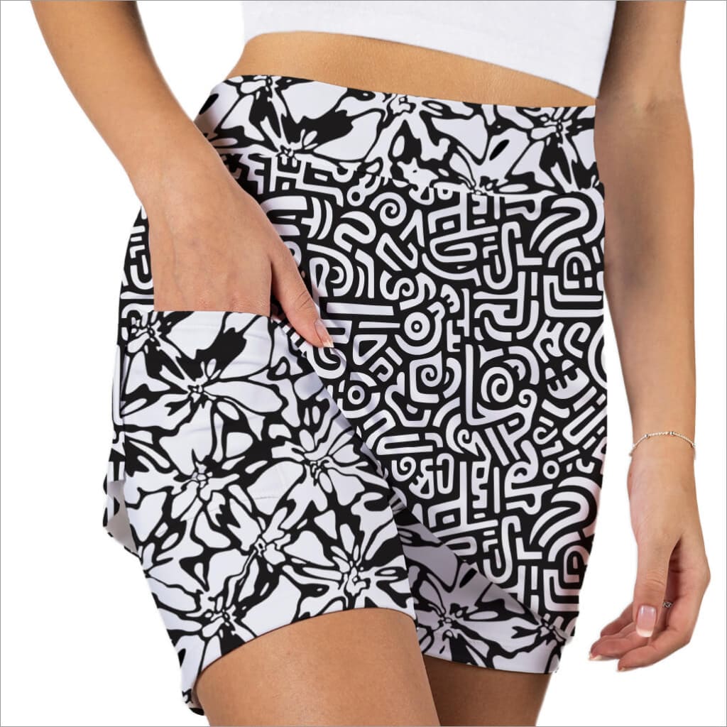 AMAZED BLACK & WHITE SKORT - Fashion Skort