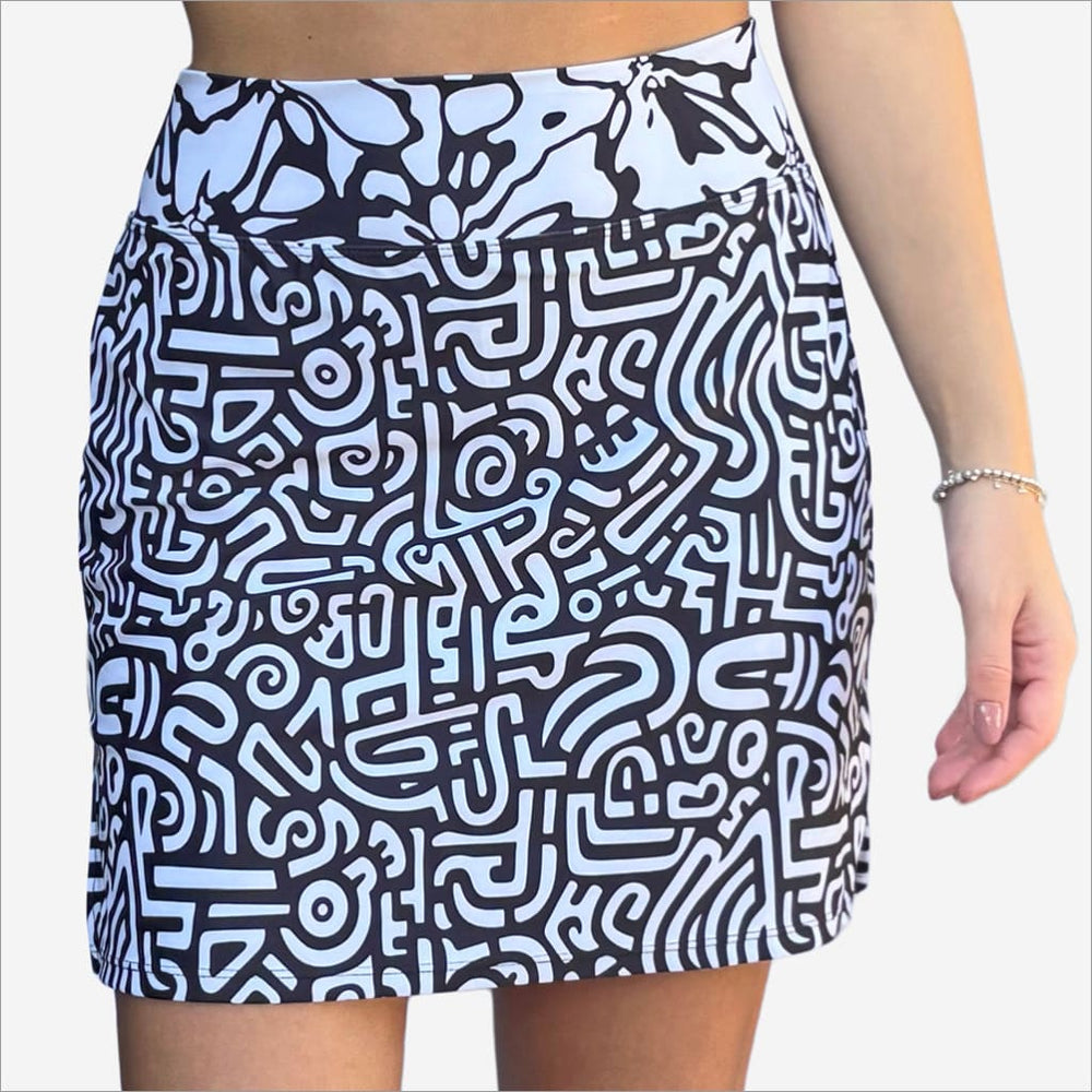 AMAZED BLACK & WHITE SKORT - Fashion Skort