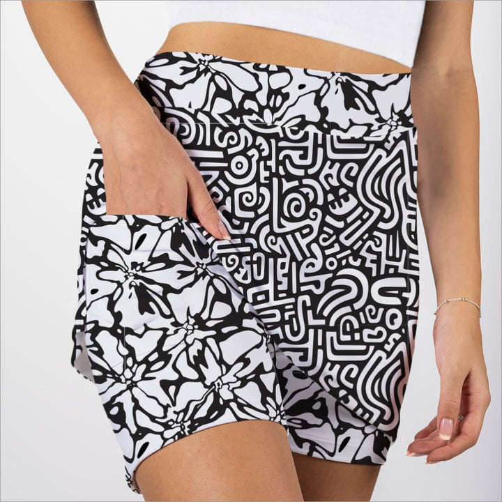 AMAZED BLACK & WHITE SKORT - Fashion Skort