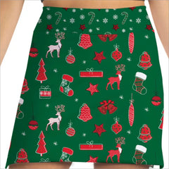 Christmas Holiday Printed Skorts