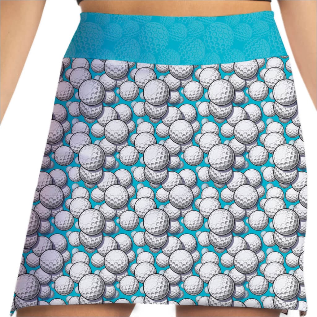DIMPLE DOODLE AQUA AND WHITE SKORT - Active Skort