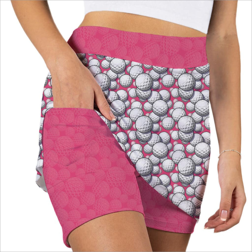 DIMPLE DOODLE PINK AND WHITE SKORT - Active Skort