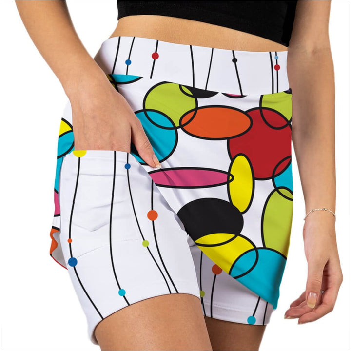 Going In Circles Pattern Print Skort