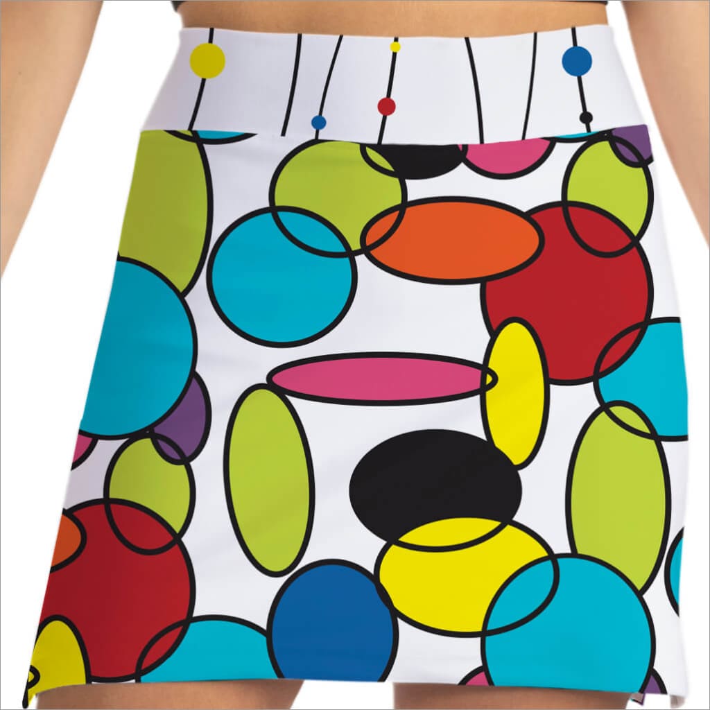 Going In Circles Pattern Print Skort