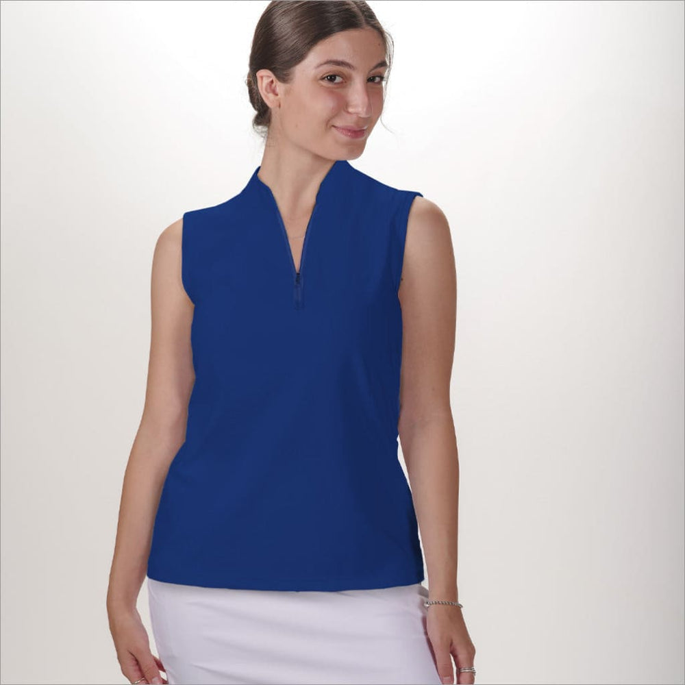 INDIGO SLEEVELESS QUARTER ZIP TOP - Shirts & Tops