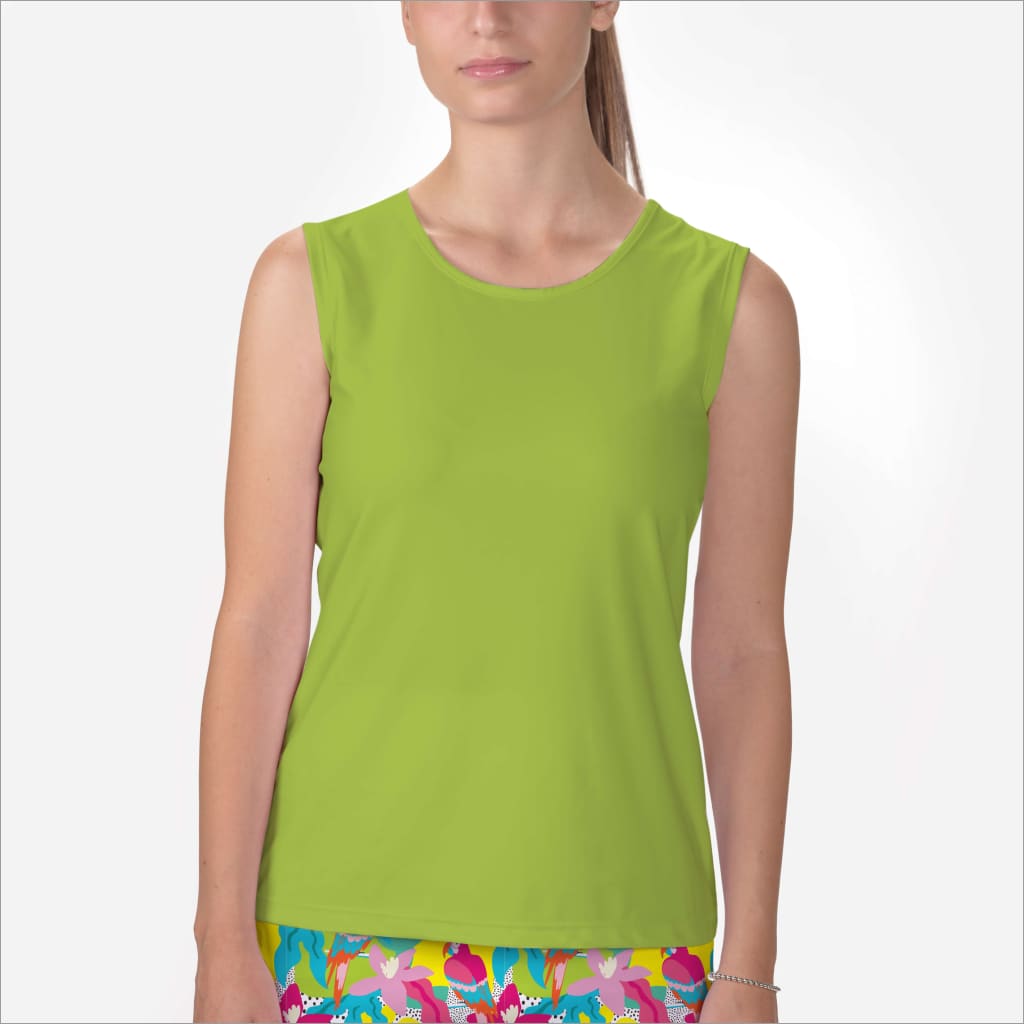 LIME SLEEVELESS CREW NECK TOP - Shirts & Tops