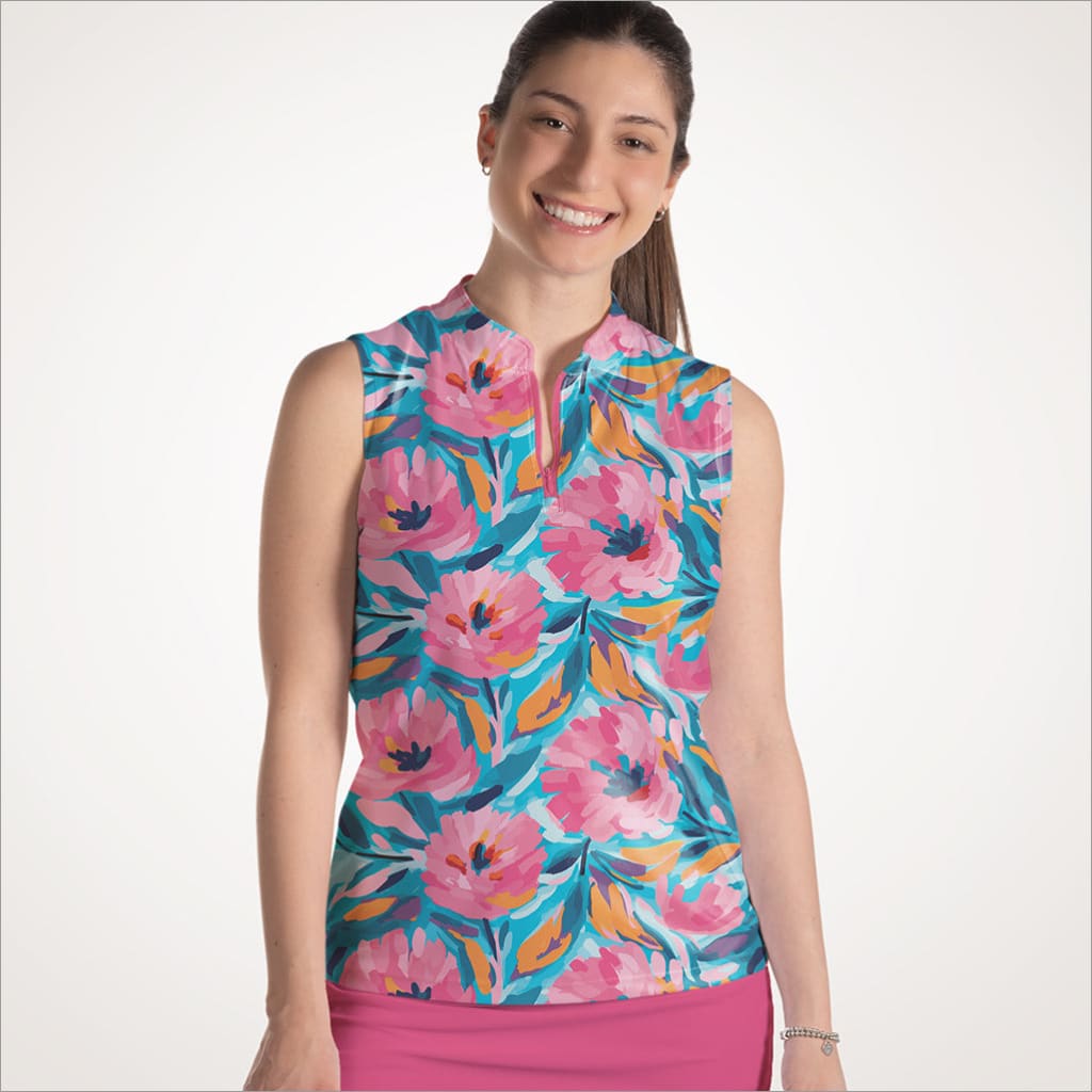 SLEEVELESS QUARTER ZIP TOP