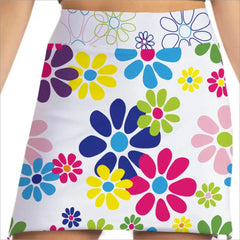 white skorts with flower print