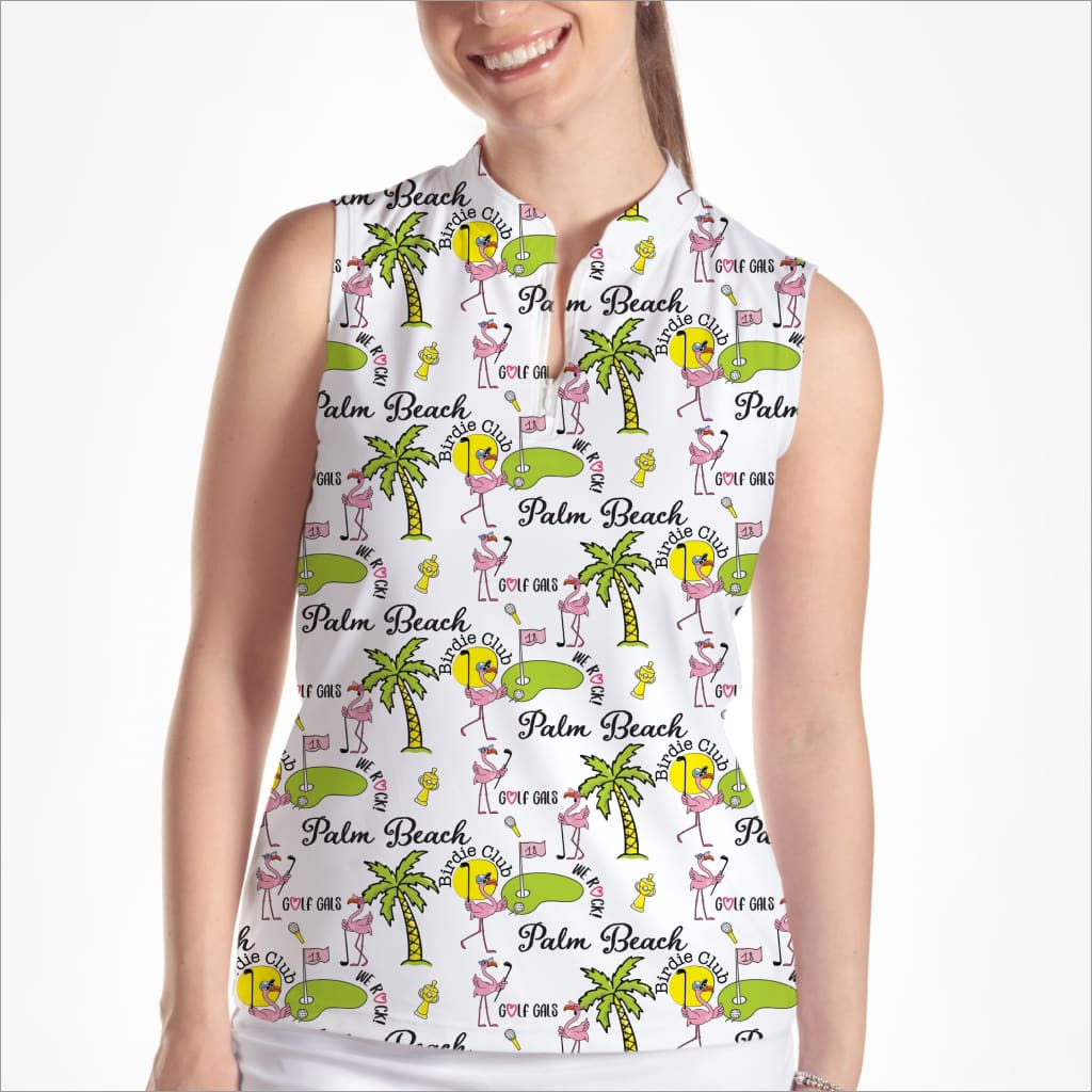 PALM BEACH SLEEVELESS QUARTER ZIP TOP - Shirts & Tops