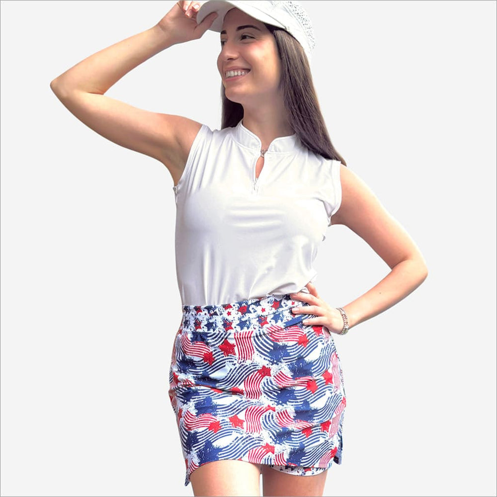 STAR SPANGLED PATTERN SKORT - Fashion Skort