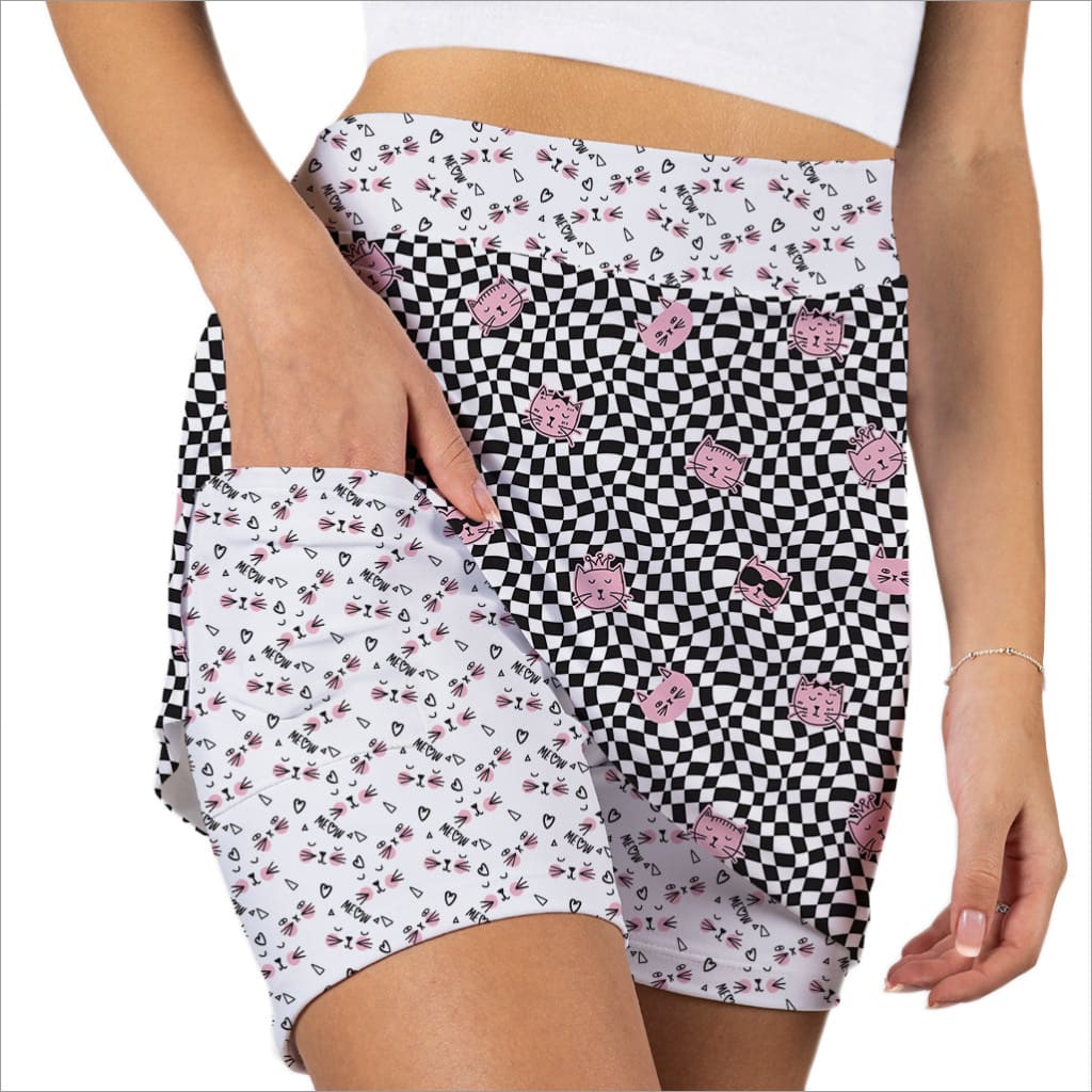 Skort with two deep smart phone pockets
