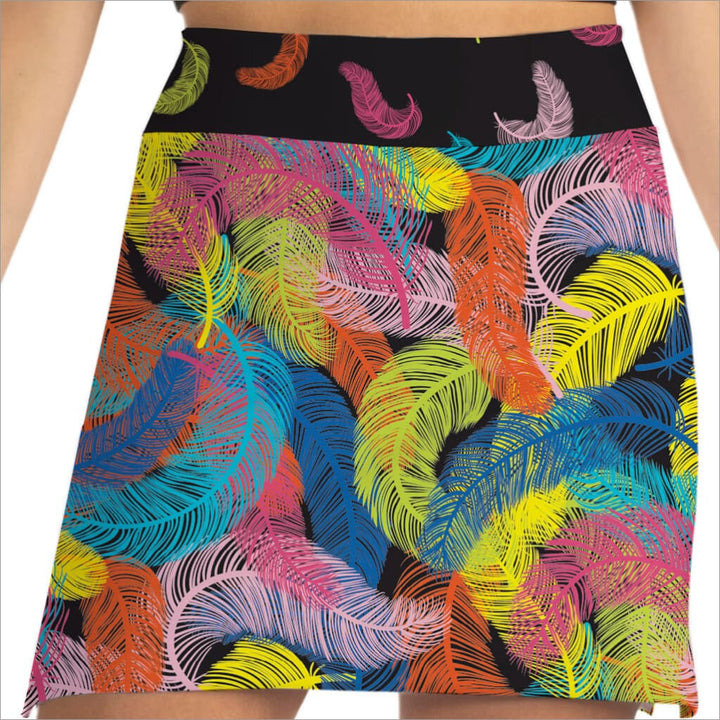 Cute Feather Print Skort