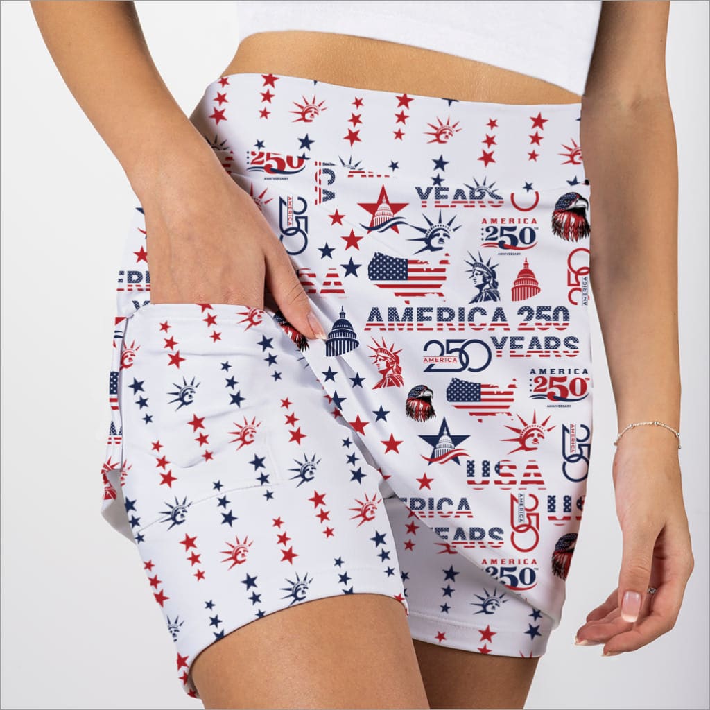 USA 250 WHITE SKORT - Fashion Skort