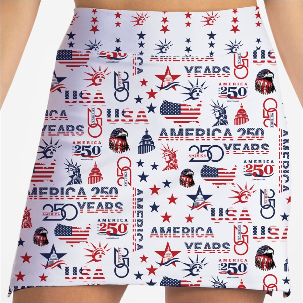 USA 250 WHITE SKORT