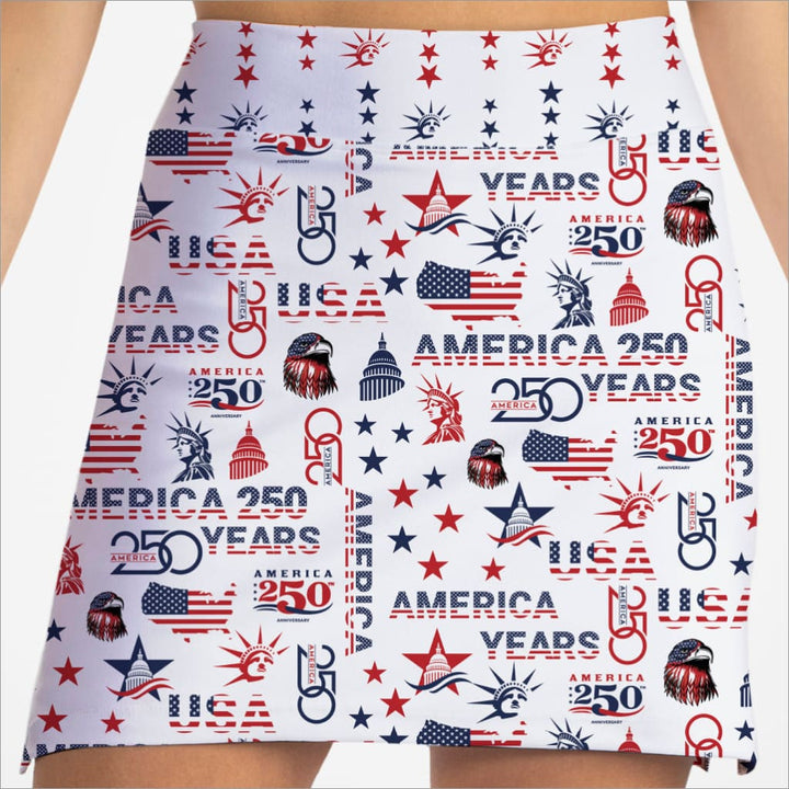 USA 250 WHITE SKORT