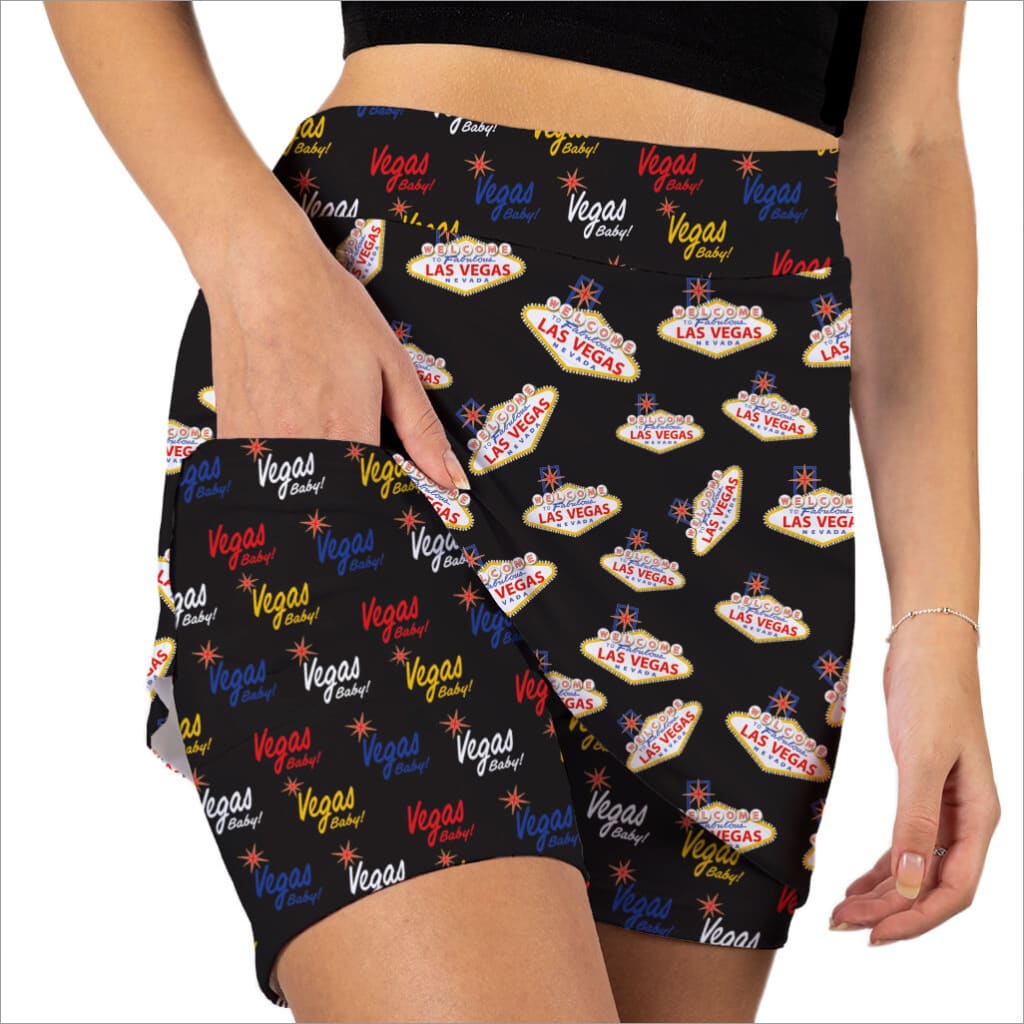 Vegas Baby! Inspired Black Skort