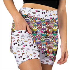 WHO GIVES A HOOT OWL PRINTED SKORT - Fashion Skort