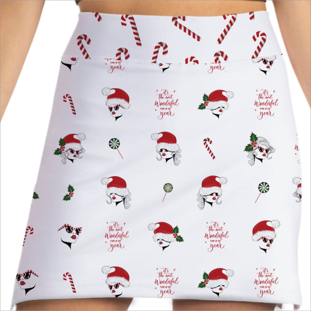 Santa Baby Holiday Printed Skort  - Fashion Skort
