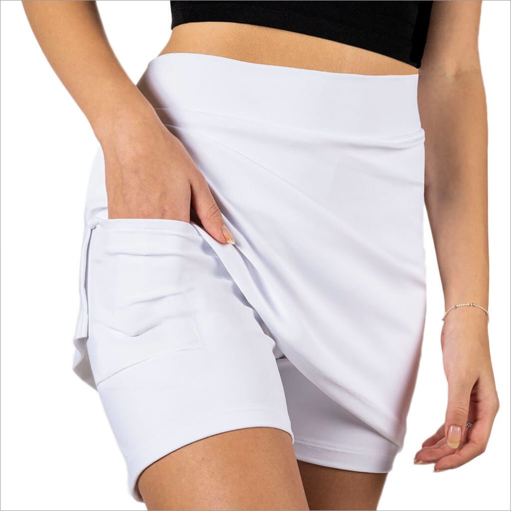 Solid White Tennis Skort - Fashion Skort